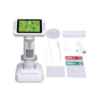 Jeffergarden Microscopio Digitale per Bambini con Schermo LCD da 4 Pollici Ingrandimento 1600X Microscopio da Tavolo Portatile con Luce LED per L'esplorazione delle Scienze Dell'educazione (GRAY)