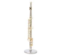 Jeffergarden Mini Flauto da 11 Cm, Modello Musicale, Ornamento, Decorazioni per la Casa Fatte a Mano in Oro, con Delicata Scatola Portaoggetti per la Decorazione della Scrivania dell'ufficio
