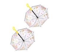 Jeffergarden Ombrelli per Spruzzatura d'Acqua da 2 Pezzi Ombrelli con Pistola Ad Acqua Trasparenti in ABS PVC Portata di Spruzzo di 6 M Grande capacità Telaio in Fibra di Vetro a 8 Ossa per Feste