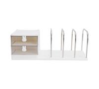 Jeffergarden Organizer da Scrivania, Design Compatto con Plastica e Acciaio Inossidabile, Soluzione di Archiviazione Efficiente per Studenti in Ufficio e Universitari (WHITE)