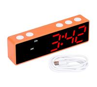 Jeffergarden Orologio Elettronico Multifunzionale con Display Digitale a LED, Timer per Allenamento, per Camera da Letto, Sala Fitness, con Magnetico sul Retro (Cornice Arancione + Display Blu e