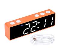 Jeffergarden Orologio Elettronico Multifunzionale con Display Digitale a LED, Timer per Allenamento, per Camera da Letto, Sala Fitness, con Magnetico sul Retro (Cornice Arancione + Display Verde e