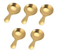 Jeffergarden Paletta per Gelato in Acciaio Inossidabile 304 da 5 Pezzi, Mini Cucchiaio da Dessert con Bordi Lisci per per Insalata di tè, Utensili Multiuso da 9 Cm (GOLD)