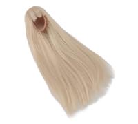Jeffergarden Parrucca Lunga Dritta per Bambola, Capelli Sintetici Realistici con Frangetta Dritta con Cuoio Capelluto Simulato, per Bambole in Scala 1/4 Circonferenza della Testa da 18,5 (Oro Latteo)