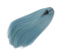 Jeffergarden Parrucca Lunga Dritta per Bambola, Capelli Sintetici Realistici con Frangetta Dritta con Cuoio Capelluto Simulato, per Bambole in Scala 1/4 Circonferenza della Testa da 18,5 (Blu grigio