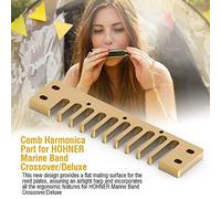 Jeffergarden Parte per Armonica a Pettine in Lega di Alluminio, Accessorio Resistente all'usura per Marine Band Crossover e Deluxe (GOLD)
