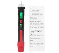 Jeffergarden Penna Tester di Tensione Senza Contatto HT100P Rilevatore CA 12-1000 V con Torcia Elettrica per Test di Punti di Interruzione Filo Sotto Tensione/nullo Indicatore di Rotazione Trifase