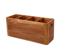 Jeffergarden Portautensili da in Legno, 4 Scomparti per Utensili da per Posate, Cucchiai, Spatole, Perfetto per l'organizzazione del Piano di Lavoro