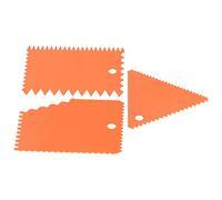 Jeffergarden Raschietto per Crema per Torte, Spatola per Torta in Plastica, Set da 3 Pezzi, Bordo con Denti Irregolari, per Lisciare e Strutturare l'impasto della Crema, il Cioccolato, per la