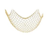 Jeffergarden Rete da Pesca a Tema Oceano, Decorazione da Parete, Rete da Pesca in Cotone, 100 X 190 Cm, per Sfondo per Tavolo da Matrimonio Pirata, Compleanno, Spiaggia Hawaiana (Giallo Limone 1pz)