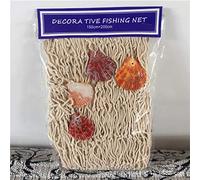 Jeffergarden Rete da Pesca, Filo di Cotone Decorativo con Conchiglie, Decorazione Murale Mediterranea Unica per la Casa, i caffè e i Ristoranti (Beige)