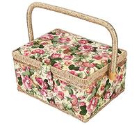 Jeffergarden Scatola da Cucire con Telaio in Legno e Archiviazione a Doppio Strato per Forniture per Cucire Organizzazione Artigianale Uso Familiare (Rose pastorali)