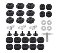 Jeffergarden Set di Accessori di Ricambio per Piatti, Kit Hardware per Batteria in Metallo, 36 Pezzi, con Dadi Ad Alette, Rondelle in Feltro, Manicotti in Plastica, Chiave per Batteria, Prove