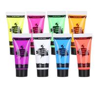 Jeffergarden Set di Colori per il Corpo da 10 Ml, Colori Fluorescenti Al Neon, Non a Base d'acqua, Perfetti per Halloween e Festival
