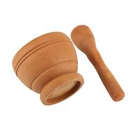 Jeffergarden Set di Pestelli a Mortaio, Macinino di Spezie in Plastica Ergonomica per Casalinga, Facile da Usare per Aglio Ed Erbe, 11x9 Cm (Legna)