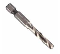 Jeffergarden Set di Punte Combinate per Maschi M6, HSS, Trapano per Maschi con Codolo Esagonale, 2 Pezzi M6 X 1 Punto Autocentrante, Lunghezza 58 Mm, per Forare e Maschiare Alluminio, Ferro, Metallo