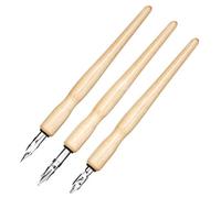 Jeffergarden Set Dip Pen Kit per Calligrafia in Legno e Acciaio Inossidabile con 3 Pennini e Inchiostro da 5 Ml per Scrivere, Disegnare, Schizzi, Studenti di Fumetti e Principianti (Come mostrato)