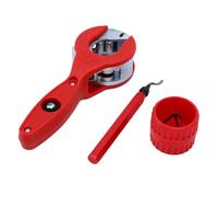 Jeffergarden Tagliatubi a Cricchetto con Strumento di Sbavatura, | Design con Cricchetto a 360° per Spazi Ristretti, Telaio in Acciaio Resistente, Adatto per Impianti Idraulici e HVAC,
