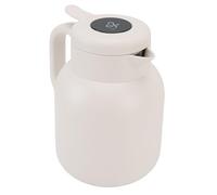 Jeffergarden Teiera Isolata in Acciaio Inossidabile da 1500 Ml con Infusore, Dispenser Press to pour per la Ritenzione del Caldo e del Freddo, per gli Amanti del tè e del caffè (WHITE)