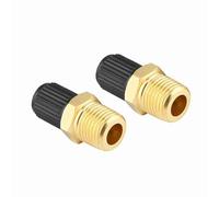 Jeffergarden Valvola di Riempimento del Serbatoio del Compressore d'aria in Ottone 1 8 NPT MPT Confezione da 2 con Tappo Nero Valvola Compatta del Serbatoio Compatta da 200 Psig Nominale 300 Psig per