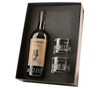 Jefferson Amaro Importante, 700 ml, Amaro Calabrese con Note Agrumate ed Erbacee, Ideale con Bitter e Vermouth, Botaniche Selezionate e Raccolte a Mano, Amaro Confezione Regalo con Bicchieri, 30% Vol.