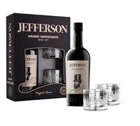 Jefferson Amaro Importante, 700 ml, Perfect serve, Confezione Regalo con 2 Bicchieri Equilibrio, Amaro Calabrese, Note Agrumate Erbacee, Ideale con Bitter e Vermouth, Botaniche Selezionate, 30% Vol.