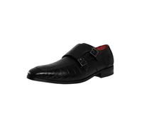 Jeffery West Uomo Scarpe da monk in pelle, Nero