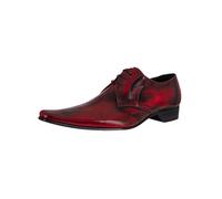 Jeffery West Uomo Scarpe Derby in Pelle, Red Polished