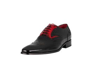 Jeffery West Uomo Scarpe Oxford in pelle lucida, Nero