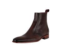 Jeffery West Uomo Stivaletti Chelsea in pelle con zip, Marrone