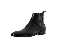 Jeffery West Uomo Stivali Chelsea In Pelle Lucida Con Teschio, Black, 43 EU