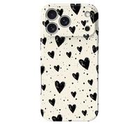 Jefonha Custodia magnetica per iPhone 17 Pro carina lucida, cuori neri | Stampa alla moda con cuori d'amore, compatibile con Magsafe, protezione a doppio strato, cover antiurto per telefono