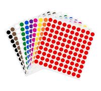 JEFURE 3000 pezzi adesivi rotondi, 10 mm, adesivi colorati a puntini, etichette con codice colore, adesivi per ufficio, scuola e casa (10 colori)