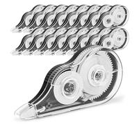 JEFURE Bianchetto a Nastro 16 Pezzi, 12m x 5mm Correttore a Nastro, Mini Scolorina Nastro con Copertura Protettiva e Rullo Adesivo, Cancellina Nastro Perfetto per Scuole e Uffici(Bianco)