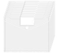 JEFURE Busta Porta Documenti 10 Pezzo, Buste Con Bottone A4 con 11 Fori Preforati, Cartelline Trasparenti A4 con Velcro ed Etichetta, per Organizzare i Documenti d'ufficio