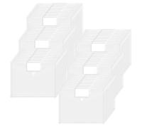 JEFURE Busta Porta Documenti 60 Pezzo, Buste Con Bottone A4 con 11 Fori Preforati, Cartelline Trasparenti A4 con Velcro ed Etichetta, per Organizzare i Documenti D'ufficio