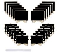 JEFURE Confezione da 24 Mini Lavagnette con Supporto, Lavagnette Per Buffet del Prezzo, Mini Lavagna per Etichette, Lavagnette Segnaposto per Matrimonio con Pennarello a Gesso