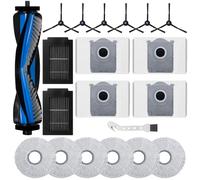 Jegehoyo Kit 20 pezzi ricambi per Ecovacs Deebot T50 Max Pro Omni / T50 Max Pro Omni Gen2 robot aspirapolvere: 1 spazzola principale, 6 laterali, 2 filtri, 6 panni, 4 sacchetti, 1 spazzola pulizia