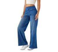 Jeggings Pantaloni Larghi Jeans Mom Fit Donna Gamba Larga Baggy Larghi Wide Leg 2025 Gamba Dritta Taglie Forti Skinny Push Up Curvy Pantalone Donna Eleganti Jeans Donna Mom Fit Blu S