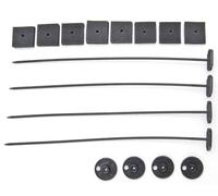JEGS Kit di montaggio universale in nylon per cravatte | Made in USA | Il kit include (4) fascette push-through da 16,5 cm, (4) linguette di blocco, (8) cuscini in schiuma