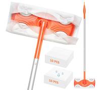 JEHONN Lavapavimenti Cattura Polvere Pavimenti per Swiffer Catturapolvere, 10 Ricariche Pulire a Umido, 10 Panni Spazzare a Secco per Cucina, Pareti e Finestre