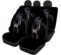 Jeiento Accessori per auto, morbidi, 4 pezzi, universali, adatti per SUV, furgoni, camion, sedile anteriore con copertura per panca (cavallo)