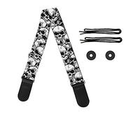Jeiento Accessori per chitarra Tracolla per chitarra Pad con 1 paio di chiusure per tracolla per chitarre acustiche, basso, Teschio, M