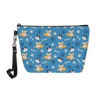 Jeiento - Beauty case per cosmetici da donna, portatile, da viaggio, piccola trousse per il trucco, organizer per articoli da toeletta, in pelle sintetica, Carlino, L