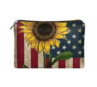 Jeiento Borsa per il trucco con cerniera, in pelle PU, piccola borsa da toeletta per cosmetici, pratica borsa da viaggio per donne e ragazze adolescenti, Van Gogh Iris, Borsa da viaggio