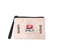 Jeiento Borsa per trucchi con cerniera, per donne e ragazze, piccola portamonete alla moda, da viaggio, lavoro, shopping, con clip per banconote, borsetta per San Valentino, regalo per fidanzata e