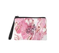 Jeiento Borsa per trucchi con cerniera, per donne e ragazze, piccola portamonete alla moda, da viaggio, lavoro, shopping, con clip per banconote, borsetta per San Valentino, regalo per fidanzata e