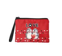 Jeiento Borsa per trucchi con cerniera, per donne e ragazze, piccola portamonete alla moda, da viaggio, lavoro, shopping, con clip per banconote, borsetta per San Valentino, regalo per fidanzata e
