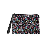 Jeiento Borsa per trucchi con cerniera, per donne e ragazze, piccola portamonete alla moda, da viaggio, lavoro, shopping, con clip per banconote, borsetta per San Valentino, regalo per fidanzata e