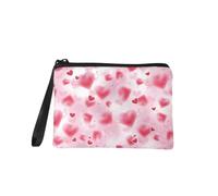 Jeiento Borsa per trucchi con cerniera, per donne e ragazze, piccola portamonete alla moda, da viaggio, lavoro, shopping, con clip per banconote, borsetta per San Valentino, regalo per fidanzata e